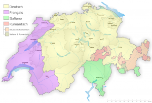 Carte des langues en Suisse